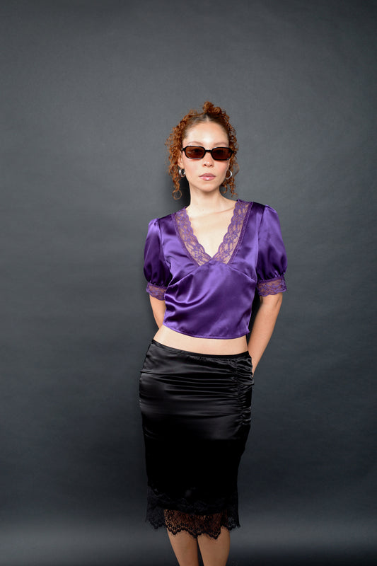 Black Ruched Skirt
